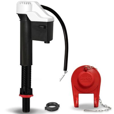 Korky 818CP 818BP QuietFILL Robinet de remplissage universel pour toilettes et volet haut de gamme facile à installer et silencieux Fabriqué aux États-Unis Noir 5,1 cm