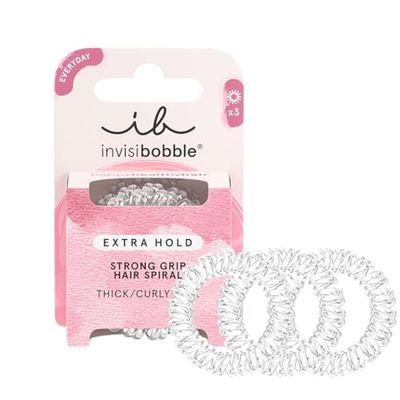 invisibobble Extra Hold Hair Bobbles Mini Crystal Clear I Non-Slip 3 x Transparent Hair Bobbles Thick Hair I The Original, Designed in the Heart of Munich