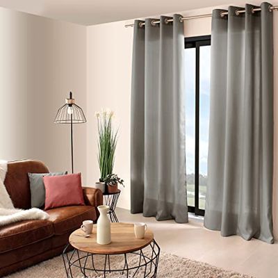 Enjoy Home 2015GRC140240 gordijn, bachette, polyester, met 8 ogen, 140 x 240 cm, lichtgrijs, 240 x 140 cm