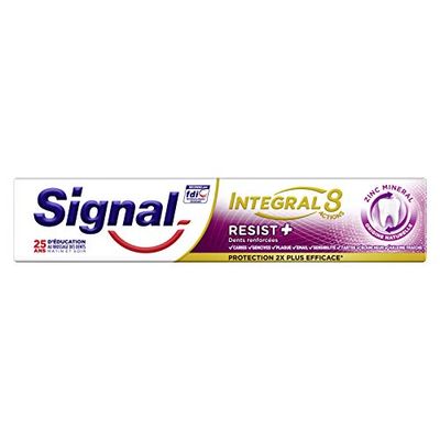 Signal Dentifrice Integral 8 Resist Plus, Protection Caries, Gencives & Email renforcées, Action blancheur, 75ml