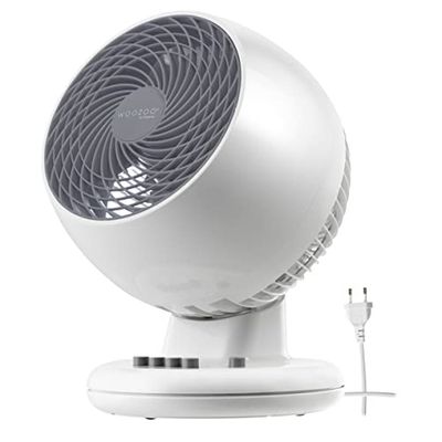 Woozoo, Ventilateur de table silencieux, puissant & portable, 23m², Portée 12m, Oscillation, Inclinaison verticale, Chambre - Woozoo PCF-M18 - Blanc