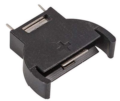 Pro Power PP002092 PCB Mount CR2032 Battery Holder, Vertical, Black