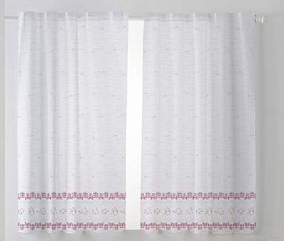 CARDENAL TEXTIL Tamara Cuisine Rideau, Polyester, Baie, Pack 2 100 x 140 cm