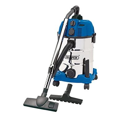 Draper Wdv30sspa humide et sec Aspirateur avec prise de courant intégrée, Bleu, 30 litre