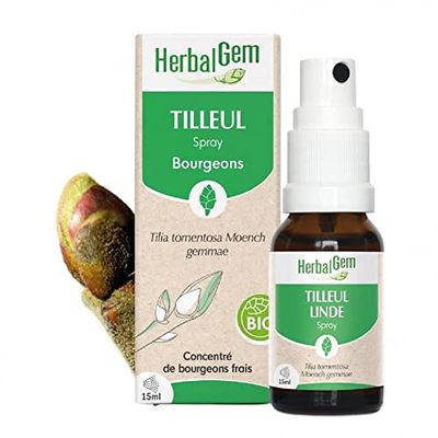 HerbalGem - Macérât-Mère - Spray Tilleul Bio - Complément Alimentaire Gemmothérapie Concentrée - Extrait de Bourgeon Frais - pour Sommeil & Détente - Format Nomade, Simple et Pratique - 15 ml