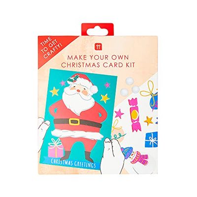 Talking Tables Set di 12 biglietti di Natale per bambini, con buste, adesivi e decorazioni, per bambini, attività divertenti, regalo creativo di Natale, rosso, taglia unica