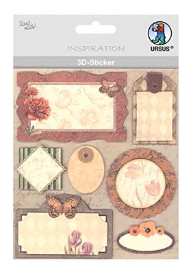 Ursus 56420038 3D Sticker Everyday Consisting of Multiple Levels High-Quality Materials Self-Adhesive for Embellishing Greeting Cards, Scrapbooking and Other Crafts One Size