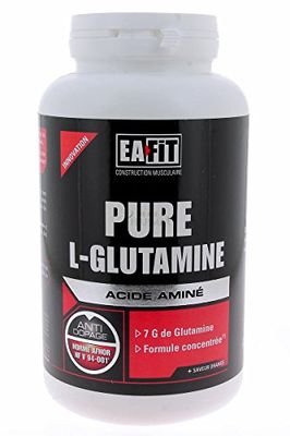 Pure L-Glutamine - EAFIT - En poudre à mélanger dans un shaker de protéine - Orange - Récupération et construction musculaire - Idéal après le sport comme la musculation - 243g