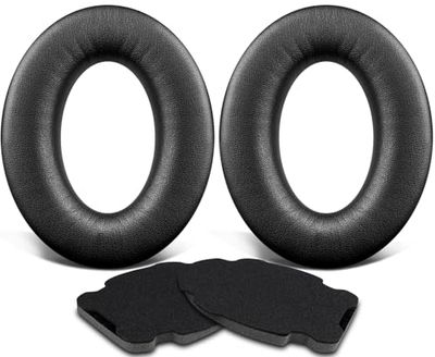 SOULWIT vervangende oorkussens voor Bose A20 luchtvaart Headset, luchtvaart Headset X A10, Earpads en Cushions kussens met zachter leer, geluidsisolatie schuim (zwart)