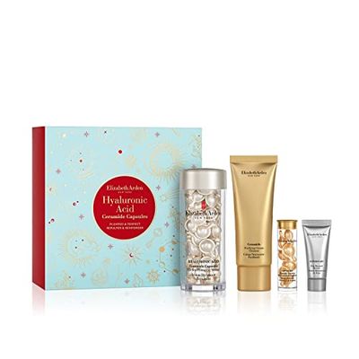 Elizabeth Arden PLUMPED & PERFECT Hyaluronic Acid Ceramide Capsules 60-piece Gift Set, skincare gifting for women