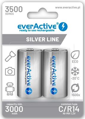 2 x Everactive Silver Line 3500 mAh C (R14) Batterie NiMH