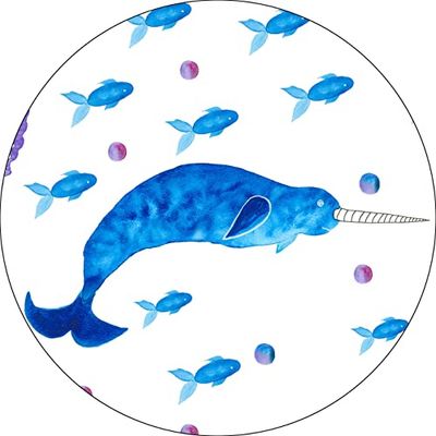 Bonateks, Round Digital Printed Mouse Pad, Non-Slip Base, for Office and Home, Diameter:22cm