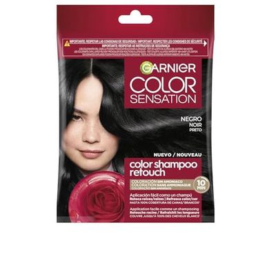 Garnier Color Shampoo Retouch Colorazione Permanente Nero - 100% copertura capelli bianchi - dura fino a 4 settimane
