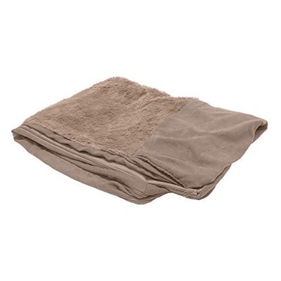 FurHaven Copertura di ricambio per letto per cani in peluche e pelle scamosciata, lavabile in lavatrice, mandorla, Jumbo Plus (XX-Large)