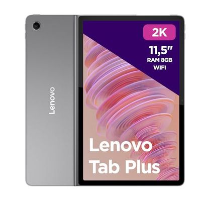 Lenovo Tab Plus, wyświetlacz 2K 11,5" - (procesor MediaTek Helio G99, pamięć 8 GB, pamięć 128 GB, WiFi, tablet z systemem Android 13) - Luna Grey, dostępna tylko dla Amazon