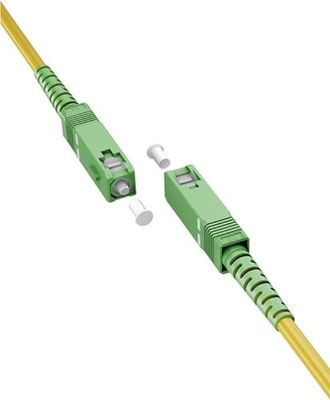 goobay 59593 FTTH Cable de fibra óptica/monomodo (OS2) Simplex/SC APC (8°) macho a SC-APC (8°) macho/cable óptico / 2 metros