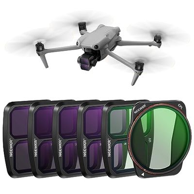 Neewer ND CPL - Set di filtri UV compatibili con DJI Air 3, confezione da 6 pezzi, ND8, ND16, ND32, ND64, filtro polarizzatore UV CPL, vetro ottico HD multi rivestito, fissaggio sicuro, telaio leggero
