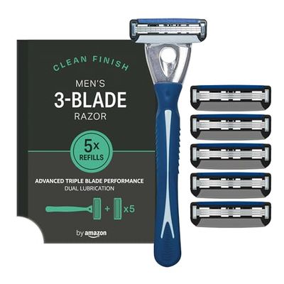 by Amazon Maquinilla de afeitar de triple hoja para hombre con 5 recambios