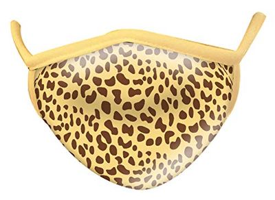 Wild Republic Wild Smiles kindermasker, kan op een medisch masker worden gelegd, herbruikbaar, wasbaar, mond- en neusmasker, met cheetah-motieven, modieus gezichtsmasker