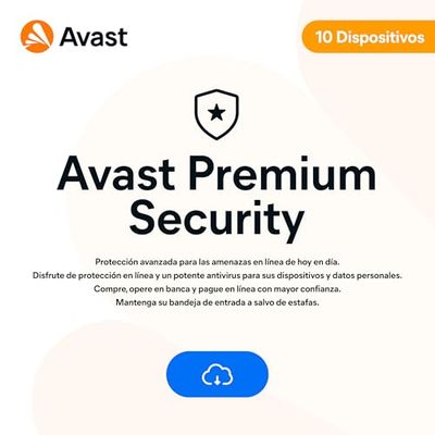 Avast Premium Security 2025 | Antivirus 10 Dispositivos | 1 Año | Descarga digital
