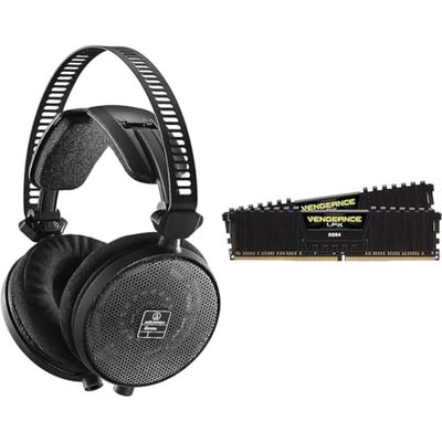 Audio-Technica R70X Open Back Reference Headphone Black & Corsair VENGEANCE LPX DDR4 RAM 32GB (2x16GB) 3200MHz CL16 Intel XMP 2.0 Computer Memory - Black (CMK32GX4M2E3200C16)