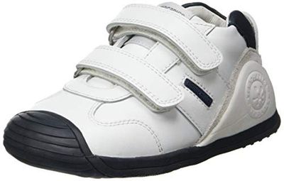 Biomecanics Unisex baby 151157-1 tofflor, Vitt och blått supermjukt, 20 EU