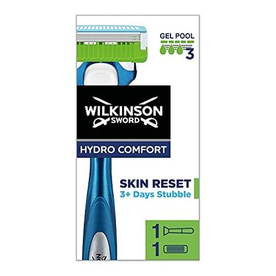 Wilkinson Sword Hydro Comfort Skin Reset - Confezione con 1 rasoio + 1 lama con pettine integrato - Rasoio ottimo per radere barba di 3-7 giorni