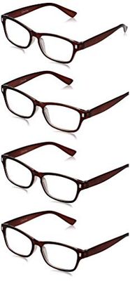 The Reading Glasses Company Marrone Lettori Valore 4 Pacco Uomo Donna Rrrr77-2 +2,00 - 88 Gr