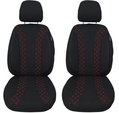 Coprisedili per auto compatibili con Seat Toledo 3 5P 2004 – 2009 conducente e passeggero, coprisedili FB: N302 (cuciture rosse)