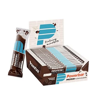 Power Barr Protein Plus Low Sugar Chocolate Espresso 16x35g - High Protein Low Sugar Riegel