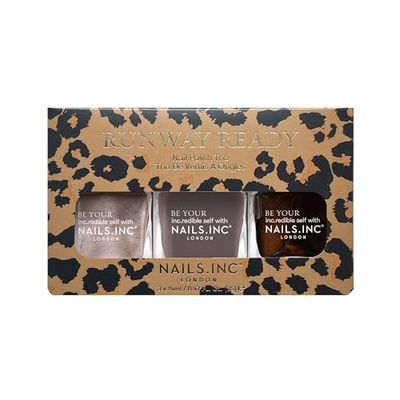 Nails.INC Runway Ready Nail Polish Trio, Trend Inspired Nail Shades, Swatched from the Catwalk, Longwear Rapid Dry Formulation, Cruelty Free, Vegan, 21 Free