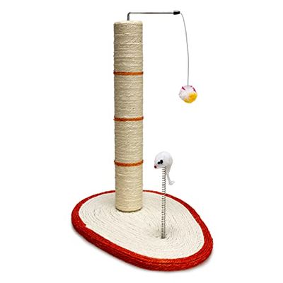 Arquivet Tiragraffi per Gatti da palo con Ratto e Palla - 30 x 40 x 45 cm - Tiragraffi per Gatti - Tiragraffi per Gatti - Affilacoltelli per Gatti - Accessori per Gatti