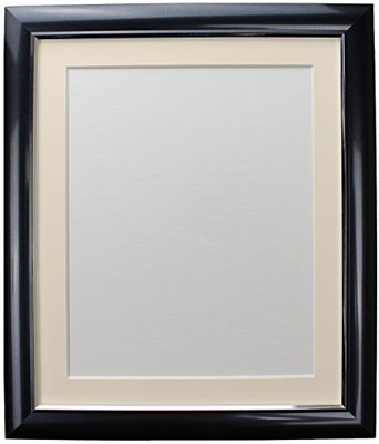 FRAMES BY POST Soda Picture Photo Frame, Plastic, Charcoal with Ivory Mount, A4 Image Size 10 x 6 Inch