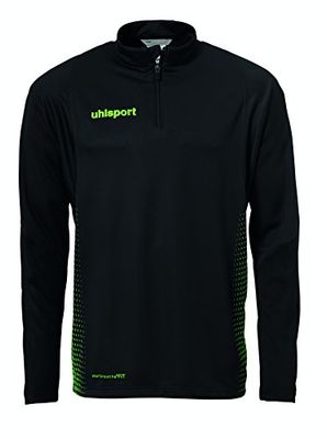 uhlsport Score 1/4 Chemise a Manches Longues Enfant, Noir/Fluo Vert, FR : XXS (Taille Fabricant : 152)