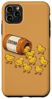 Serotonina Baby Pulcini Design Terapia umorismo carino pollo bambino Custodia per iPhone 11 Pro Max