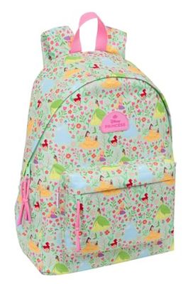 PRINCIPESAS DISNEY BLOOM - Zaino per laptop da 14,1", ideale per giovani di diverse età, comodo e versatile, qualità e resistenza, 31 x 13 x 43 cm, Verde Acqua/Rosa Chiaro, M, Casual