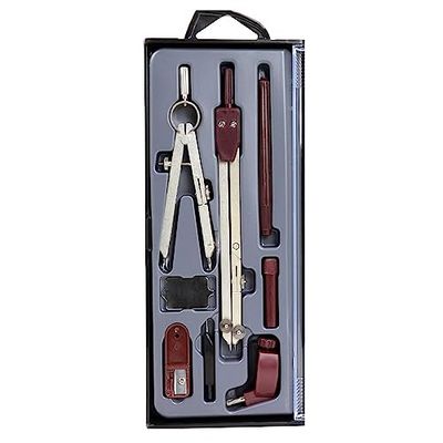 Liquidraw Compass Set Technical Drawing Professional Set Of 8 Geometry Set Math Drafting Metal Compass With Spring Bow Head Dividers Circle Drawing Tools School, Engineering, Architecture, Woodworking