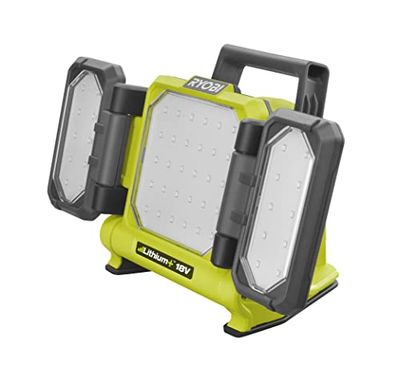Ryobi - Triple panneau lumineux LED 18V - 3 intensités : 3000/1500 / 800 Lumens - panneaux latéraux orientables à 360°, panneau central orientable à 150° - RLP18-0