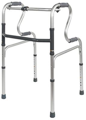 Aidapt Light Weight Aluminium Height Adjustable Duel Riser Folding Walking Frame Rehabilitation Aid with Anti Slip Feet