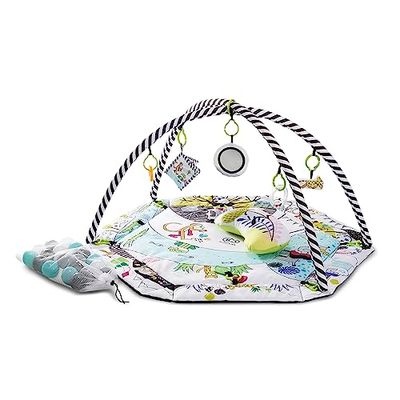 kk Kinderkraft SMARTPLAY Ginásio para bebé, tapete para crianças, tapete de bebé, 7 brinquedos, 20 bolas, 2 arcos, com acessórios, para bebé, multifuncional, piscina seca, multicolorido