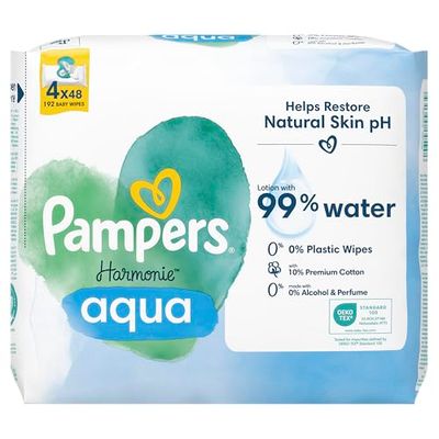 Pampers Harmonie Aqua - Toallitas húmedas para bebé (192 unidades)
