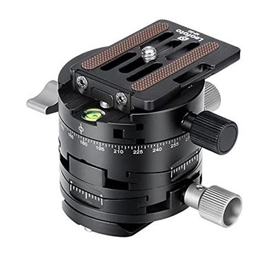 Leofoto - Morsetto per panning con ingranaggi G2 con piastra a sgancio rapido NP-60 - Facile da posizionare su Leofoto Ballhead - G2+NP-60