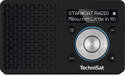 TechniSat DIGITRADIO 1 - bärbar DAB+ radio med batteri (DAB, FM, högtalare, hörlursanslutning, favoritsparande, OLED-display, liten, 1 Watt RMS) svart/silver