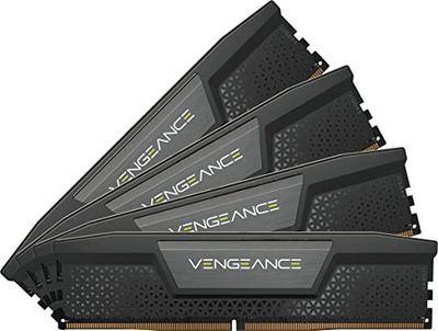 CORSAIR VENGEANCE DDR5 192GB (4x48GB) DDR5 5200MHz C38 Intel-Optimerat Skrivbordsminne (Spänningsreglering Ombord, Anpassade XMP 3.0-Profiler, Kompakt Formfaktor, Solid Aluminiumvärmespridare) Svart
