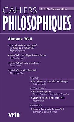 Simone Weil (Cahiers Philosophiques, n° 171 4/2022)