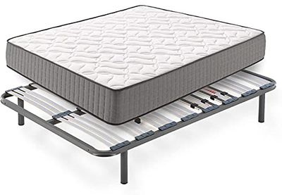 Hogar 24 FR81 Matelas viscoélastique + sommier Multicouches avec Pieds, 150 x 190 cm