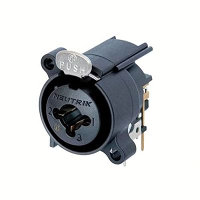 Neutrik NCJ6FA-H Prise de panneau Contacts coudés XLR Pin Connector - 3 Noir 1 pièce