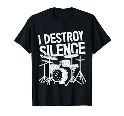 Baterista - I Destroy Silence Drum Camiseta