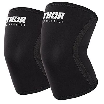Thor Athletics - Knee Sleeves Zwart - 7MM - Krachttraining Accessoires - Powerlifting - Bodybuilding - Squat - Maat (XL)