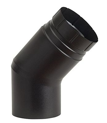 Alasmalto Aeternum Canal de fumée céramique, noir mat, Certifié CE EN 1856 – 2 T600 N1 d V2 l80050 g (800) m, Système innovant de fixation à clipser gastop, Ø120 mm. 45 °, Porcelaine, Noir Opaque